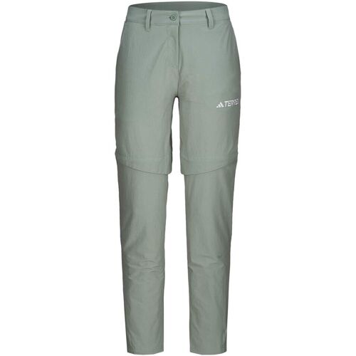 Adidas W MOUNTAIN ZIP OFF PANT Damen Gr.40 - Softshellhose - grün
