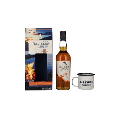 Talisker 10 Years Old Single Malt Whisky Campfire Escape Pack 45,8% Vol. 0,7 Liter in Geschenkbox mit Talisker Mug Talisker 10 Years Old Single Malt Whisky Campfire Escape Pack 45,8% Vol. 0,7 Liter in Geschenkbox mit Talisker Mug