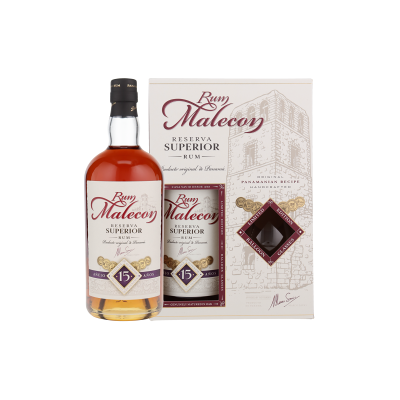 Ron Malecon 15 Años Rum aus Panama 40% Vol. 0.7 LIter in GP mit 2 Gläsern Ron Malecon 15 Años Rum aus Panama 40% Vol. 0.7 LIter in GP mit 2 Gläsern