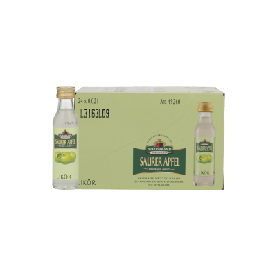 Nordbrand Nordhausen Nordbrand Saurer Apfel Likör 16 % Vol. 24 × 0,02 L Party-Shot-Set Nordbrand Nordhausen Nordbrand Saurer Apfel Likör 16 % Vol. 24 × 0,02 L Party-Shot-Set