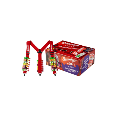 Verschiedene Hersteller Berentzen Mini’s Hosenträger – 20 Flaschen · 6 Sorten 16,3 % Vol. · 0,4 L PET Verschiedene Hersteller Berentzen Mini’s Hosenträger – 20 Flaschen · 6 Sorten 16,3 % Vol. · 0,4 L PET