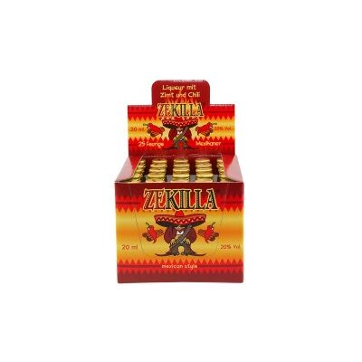 ZEKILLA Mexican Style 20% Vol. 25 x 0,02 Liter Zimtlikör mit Chili ZEKILLA Mexican Style 20% Vol. 25 x 0,02 Liter Zimtlikör mit Chili
