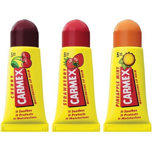 Carmex Minis feuchtigkeitsspendender Lippenbalsam LSF 15, 3 Einheiten