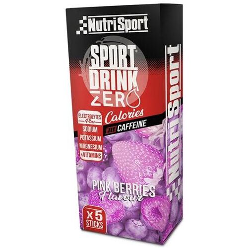 Nutrisport Drink Zero mit Koffein, rosa Beeren, 5 Sticks x 3,5 g