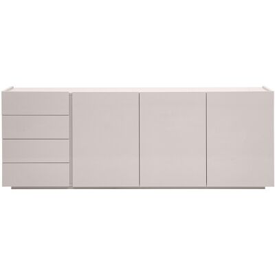 Miliboo Buffet beige glänzend 3 Türen 4 Schubladen L200 cm ISAURE Miliboo Buffet beige glänzend 3 Türen 4 Schubladen L200 cm ISAURE