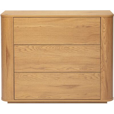Miliboo Kommode helles Holz-Finish Eiche 3 Schubladen L100 cm NEGAN Miliboo Kommode helles Holz-Finish Eiche 3 Schubladen L100 cm NEGAN