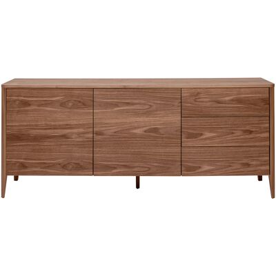 Miliboo Vintage-Sideboard mit 2 Türen und 3 Schubladen Walnussfurnier B180 cm BENJA Miliboo Vintage-Sideboard mit 2 Türen und 3 Schubladen Walnussfurnier B180 cm BENJA