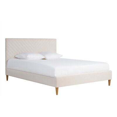 Miliboo Doppelbett 160x200 aus beigem Stoff SIDONIE Miliboo Doppelbett 160x200 aus beigem Stoff SIDONIE