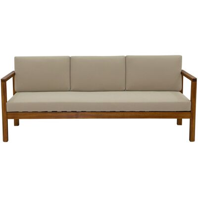Miliboo Gartensofa 3-Sitzer Massivholz und abziehbare Kissen in Taupe B190 cm AKIS Miliboo Gartensofa 3-Sitzer Massivholz und abziehbare Kissen in Taupe B190 cm AKIS