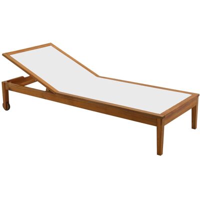 Miliboo Sonnenliege weiß und Massivholz NAVEEN Miliboo Sonnenliege weiß und Massivholz NAVEEN