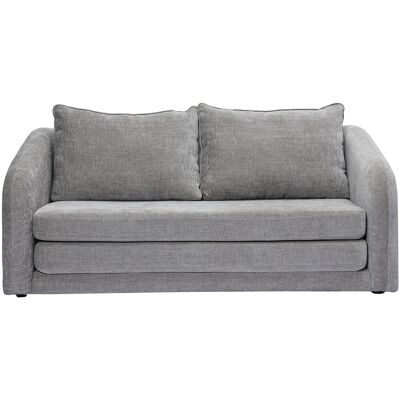 Miliboo 2-Sitzer Schlafsofa in grauem texturiertem Samt-Effekt Stoff MAHAUT Miliboo 2-Sitzer Schlafsofa in grauem texturiertem Samt-Effekt Stoff MAHAUT