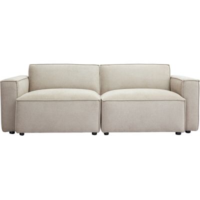 Miliboo 3-Sitzer Modulsofa in beige Samt-Effekt Textil SPLIT Miliboo 3-Sitzer Modulsofa in beige Samt-Effekt Textil SPLIT