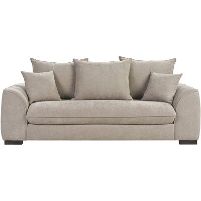 Miliboo 3-Sitzer Schlafsofa in taupefarbenem Samt-Effekt Stoff mit 12 cm Matratze ARMAND Miliboo 3-Sitzer Schlafsofa in taupefarbenem Samt-Effekt Stoff mit 12 cm Matratze ARMAND