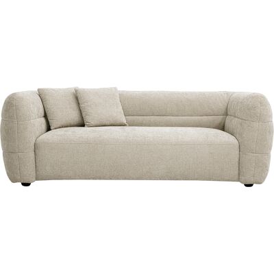 Miliboo 3-Sitzer Sofa in beigefarbenem Samteffekt strukturiertem Stoff JOYA Miliboo 3-Sitzer Sofa in beigefarbenem Samteffekt strukturiertem Stoff JOYA