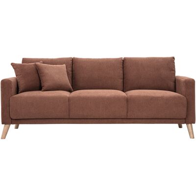 Miliboo 3-Sitzer Sofa in gebrannter Erde Chenille Stoff und hellem Holz MUNIK Miliboo 3-Sitzer Sofa in gebrannter Erde Chenille Stoff und hellem Holz MUNIK
