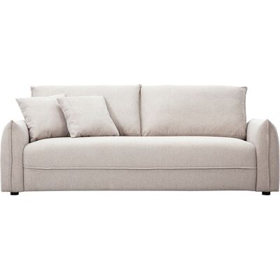 Miliboo 3-Sitzer Sofa in strukturiertem Samt-Effekt-Stoff beige PIO Miliboo 3-Sitzer Sofa in strukturiertem Samt-Effekt-Stoff beige PIO