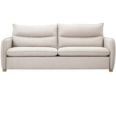 Miliboo 3-Sitzer Sofa in texturiertem, samtigem Beigestoff RENZO Miliboo 3-Sitzer Sofa in texturiertem, samtigem Beigestoff RENZO