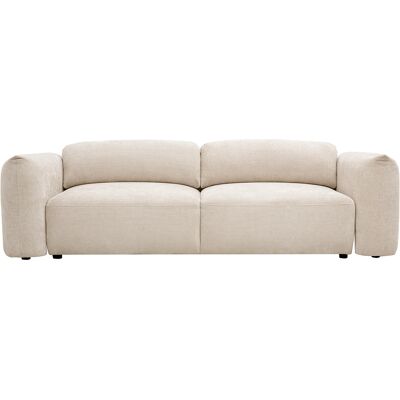 Miliboo 4-Sitzer Schlafsofa mit Stauraum in beigeem Samt Chenille Stoff SWELL Miliboo 4-Sitzer Schlafsofa mit Stauraum in beigeem Samt Chenille Stoff SWELL