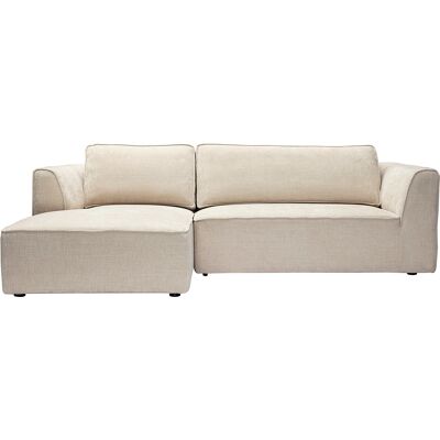 Miliboo Design Ecksofa links in beige strukturiertem Samt-Effekt Stoff 3-Sitzer GRAMMY Miliboo Design Ecksofa links in beige strukturiertem Samt-Effekt Stoff 3-Sitzer GRAMMY