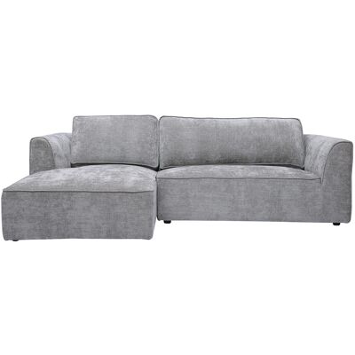 Miliboo Design Ecksofa links in grauem Samt-Textur-Effekt Stoff 3-Sitzer GRAMMY Miliboo Design Ecksofa links in grauem Samt-Textur-Effekt Stoff 3-Sitzer GRAMMY
