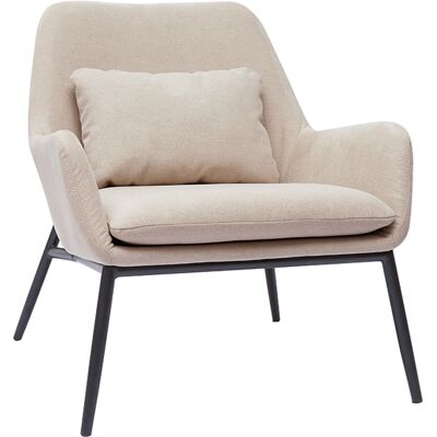 Miliboo Design-Sessel im beigen Samtdesign mit schwarzem Metall MAXINE Miliboo Design-Sessel im beigen Samtdesign mit schwarzem Metall MAXINE