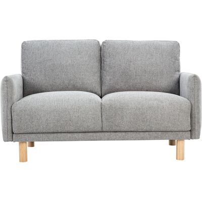 Miliboo Designercouch 2-Sitzer in texturiertem grauem Samtstoff und hellem Holz BONO Miliboo Designercouch 2-Sitzer in texturiertem grauem Samtstoff und hellem Holz BONO
