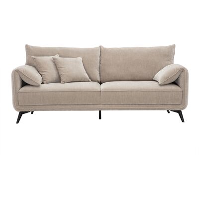 Miliboo Designersofa 3-Sitzer in taupefarbenem Samt-Effekt Stoff und schwarzem Metall TANTOR Miliboo Designersofa 3-Sitzer in taupefarbenem Samt-Effekt Stoff und schwarzem Metall TANTOR