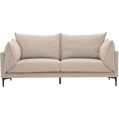 Miliboo Designersofa 3-Sitzer in Texturbezug Samteffekt beige und Metall schwarz MARIUS Miliboo Designersofa 3-Sitzer in Texturbezug Samteffekt beige und Metall schwarz MARIUS