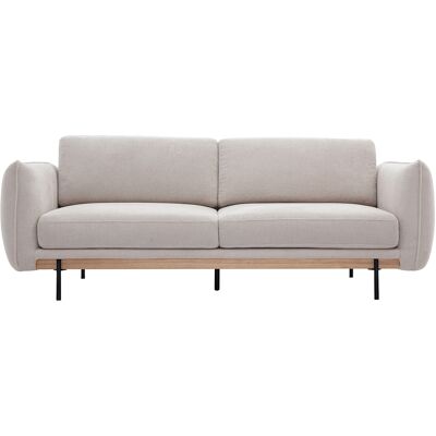 Miliboo Designersofa TODD mit 3 Plätzen in beige Chenille-Stoff und schwarzem Metall Miliboo Designersofa TODD mit 3 Plätzen in beige Chenille-Stoff und schwarzem Metall