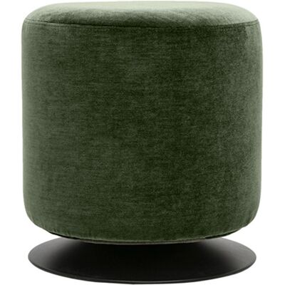 Miliboo Drehbarer runder Pouf aus grün-khaki Samtoptik-Stoff und Metall D39.5 cm VOLNAY Miliboo Drehbarer runder Pouf aus grün-khaki Samtoptik-Stoff und Metall D39.5 cm VOLNAY