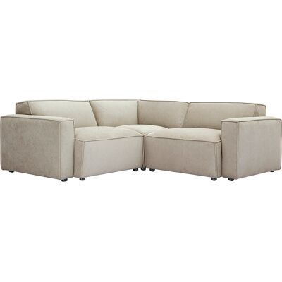 Miliboo Ecksofa modulierbar 3 Plätze in Stoff mit strukturiertem Beige Samteffekt SPLIT Miliboo Ecksofa modulierbar 3 Plätze in Stoff mit strukturiertem Beige Samteffekt SPLIT
