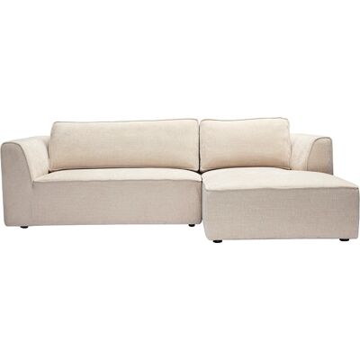 Miliboo Ecksofa rechts Design in texturiertem Samt-Effekt Stoff beige 3-Sitzer GRAMMY Miliboo Ecksofa rechts Design in texturiertem Samt-Effekt Stoff beige 3-Sitzer GRAMMY