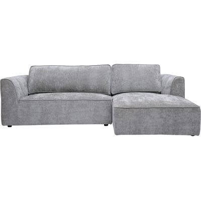 Miliboo Ecksofa rechts im Design aus grauem Stoff mit Samteffekt, 3-Sitzer GRAMMY Miliboo Ecksofa rechts im Design aus grauem Stoff mit Samteffekt, 3-Sitzer GRAMMY