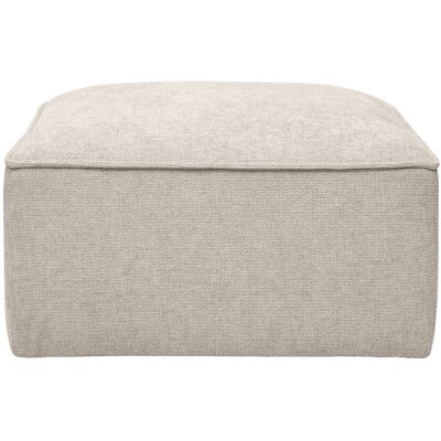 Miliboo Fußhocker aus Stoff mit strukturiertem Samteffekt beige KERRY Miliboo Fußhocker aus Stoff mit strukturiertem Samteffekt beige KERRY
