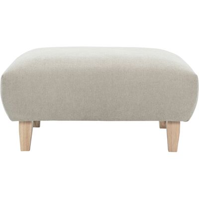 Miliboo Hocker in Beige Chenille-Stoff und hellem Holz L75 cm BASTILLE Miliboo Hocker in Beige Chenille-Stoff und hellem Holz L75 cm BASTILLE