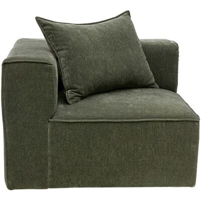 Miliboo Linke Eckmodul für Sofa aus Stoff mit Samteffekt khakigrün KERRY Miliboo Linke Eckmodul für Sofa aus Stoff mit Samteffekt khakigrün KERRY