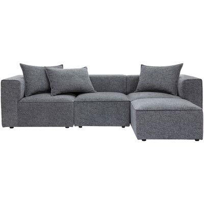Miliboo Modulare Ecksofa 4 Sitzplätze aus dunkelgrauem meliertem Stoff KERRY Miliboo Modulare Ecksofa 4 Sitzplätze aus dunkelgrauem meliertem Stoff KERRY