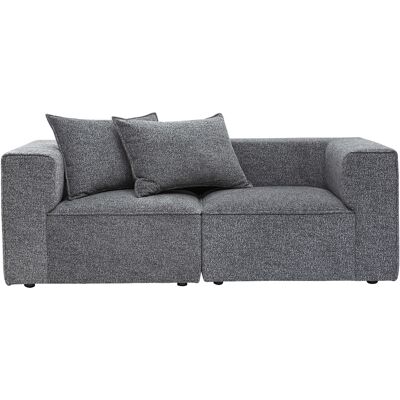 Miliboo Modulares 2-Sitzer-Sofa aus dunkelgrauem meliertem Stoff KERRY Miliboo Modulares 2-Sitzer-Sofa aus dunkelgrauem meliertem Stoff KERRY