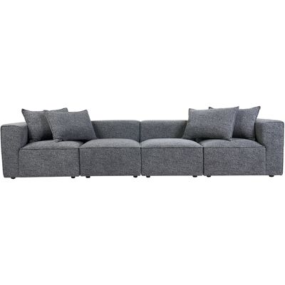 Miliboo Modulares Sofa mit 5 Sitzen aus meliertem Stoff in dunkelgrau KERRY Miliboo Modulares Sofa mit 5 Sitzen aus meliertem Stoff in dunkelgrau KERRY
