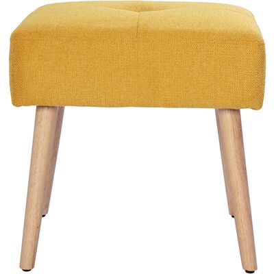Miliboo Niedriger Hocker aus Stoff mit strukturiertem Samteffekt in Senfgelb und hellem Massivholz H46 cm GUESTA Miliboo Niedriger Hocker aus Stoff mit strukturiertem Samteffekt in Senfgelb und hellem Massivholz H46 cm GUESTA