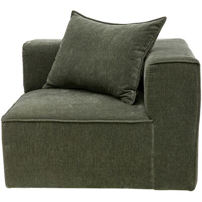 Miliboo Rechtwinkliges Eckmodul für Sofa aus Stoff in Samteffekt Khaki-Grün KERRY Miliboo Rechtwinkliges Eckmodul für Sofa aus Stoff in Samteffekt Khaki-Grün KERRY