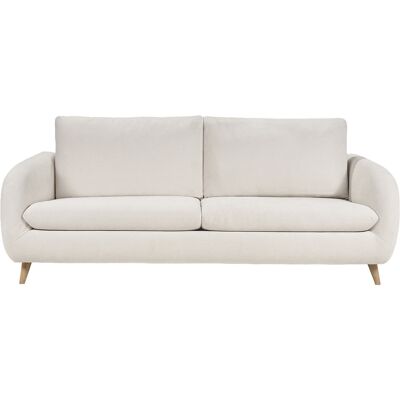 Miliboo Schlafsofa 3-4 Plätze in beige Samtoptik-Stoff mit 10 cm Matratze LEANDRE Miliboo Schlafsofa 3-4 Plätze in beige Samtoptik-Stoff mit 10 cm Matratze LEANDRE