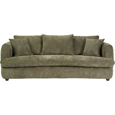 Miliboo Schlafsofa abziehbar 3-4-Sitzer Design Bohnenform aus Stoff mit strukturiertem Samteffekt khaki-grün SACHA Miliboo Schlafsofa abziehbar 3-4-Sitzer Design Bohnenform aus Stoff mit strukturiertem Samteffekt khaki-grün SACHA