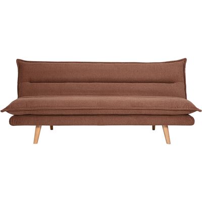 Miliboo Schlafsofa für 3 Personen aus Stoff in verbrannter Erde Effekt und hellem Holz BINGO Miliboo Schlafsofa für 3 Personen aus Stoff in verbrannter Erde Effekt und hellem Holz BINGO