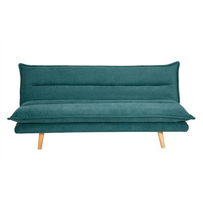 Miliboo Schlafsofa für 3 Personen in texturiertem Céladon Samt-Effekt Stoff und hellem Holz BINGO Miliboo Schlafsofa für 3 Personen in texturiertem Céladon Samt-Effekt Stoff und hellem Holz BINGO