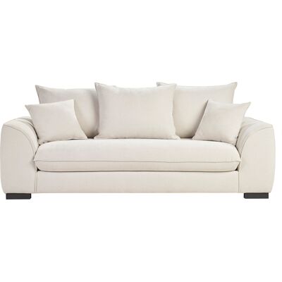 Miliboo Schlafsofa mit 3 Sitzen in Beige Samtoptik mit 12 cm Matratze ARMAND Miliboo Schlafsofa mit 3 Sitzen in Beige Samtoptik mit 12 cm Matratze ARMAND