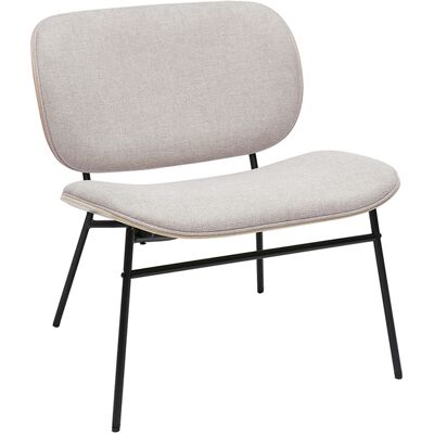 Miliboo Sessel aus Textil mit strukturierter Samt-Optik in Beige und Schwarzem Metall SHELBY Miliboo Sessel aus Textil mit strukturierter Samt-Optik in Beige und Schwarzem Metall SHELBY