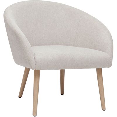 Miliboo Sessel im beigen Samtdesign mit hellen Holzfüßen OLIVIA Miliboo Sessel im beigen Samtdesign mit hellen Holzfüßen OLIVIA