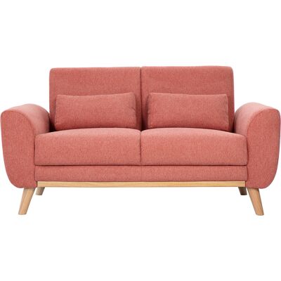 Miliboo Skandinavisches 2-Sitzer-Sofa aus strukturiertem Samtstoff in Terrakotta und hellem Holz EKTOR Miliboo Skandinavisches 2-Sitzer-Sofa aus strukturiertem Samtstoff in Terrakotta und hellem Holz EKTOR