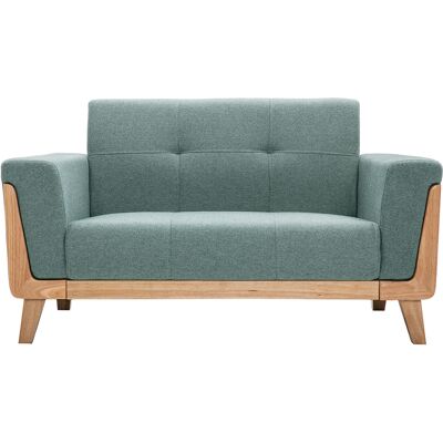 Miliboo Skandinavisches Sofa 2-Sitzer aus graugrünem Stoff und hellem Holz FJORD Miliboo Skandinavisches Sofa 2-Sitzer aus graugrünem Stoff und hellem Holz FJORD